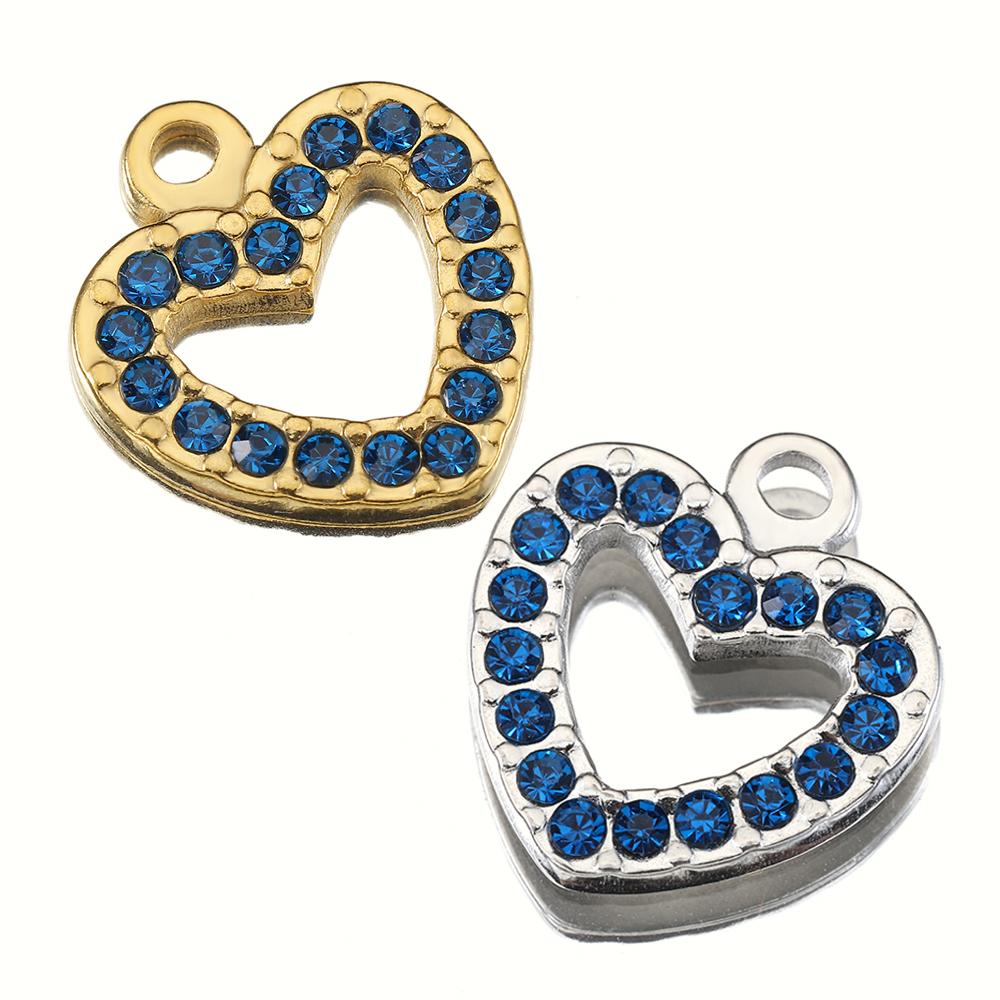 5pcs Mixed Stainless Steel Rhinestone Pendants Colorful Crystal Charms Beads for Necklace Bracelet Jewelry Making Charm DIY