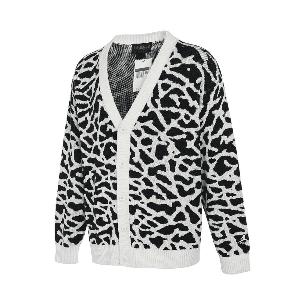

New Jordan Fight Heritage Knit Cardigan Asia Sizing White Cement Grey DV7574-030 XL