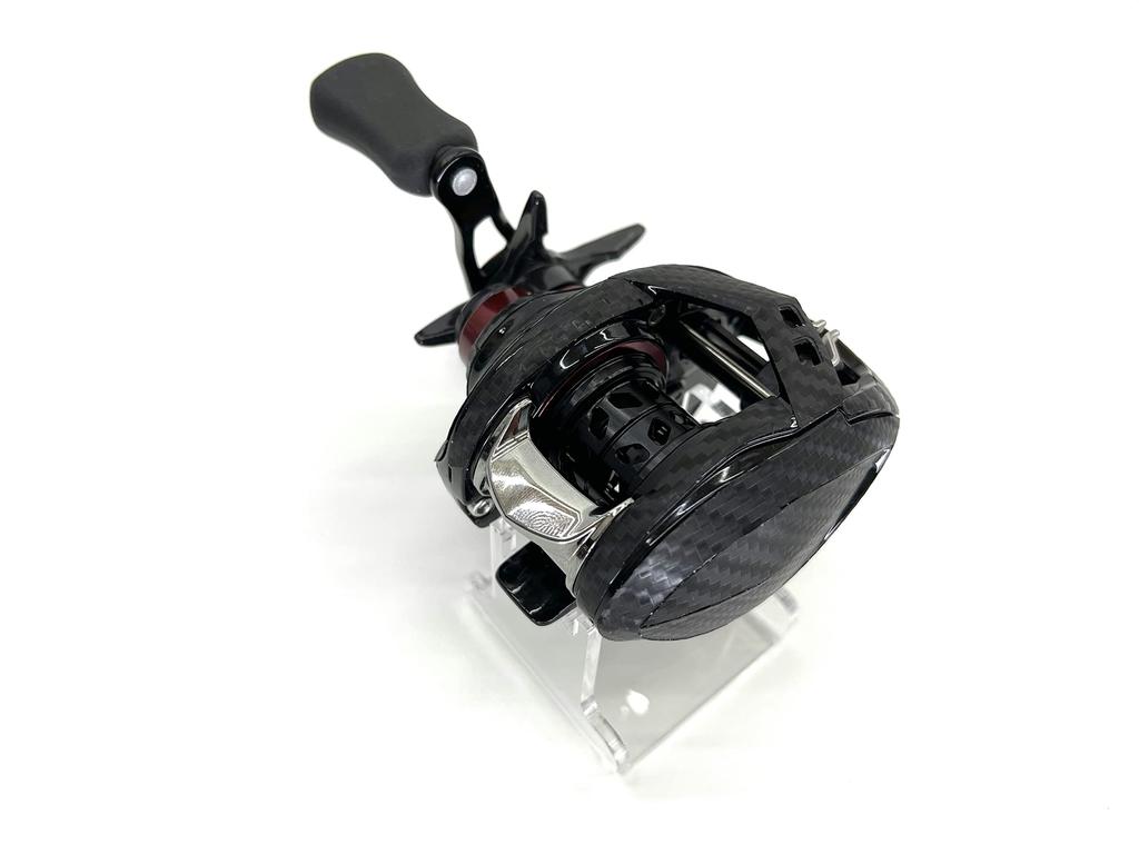 CUSTOM YOROI 21 Gekkabijin AIRTW Custom Scratch Baitcasting Reel Customization SEAT.JP Decal, Protection, (Black, Left-Handed)
