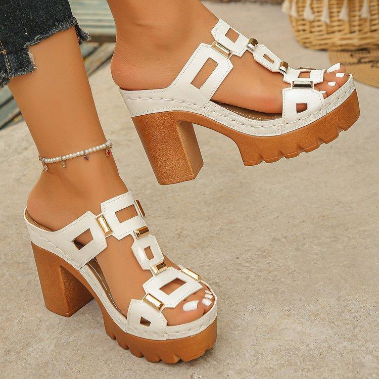 Women's Thick-toe High-heeled Sandals