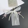 Stylish Phone Ornament With Fabric PVC Design Secure Clip For Key Bags Decoration Beads Lace Bowknot Keychain Pendant