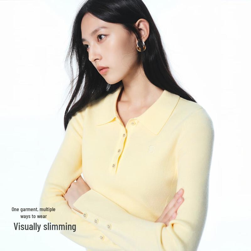 PEACEBIRD Women's Lapel Knit Pullover Sweater