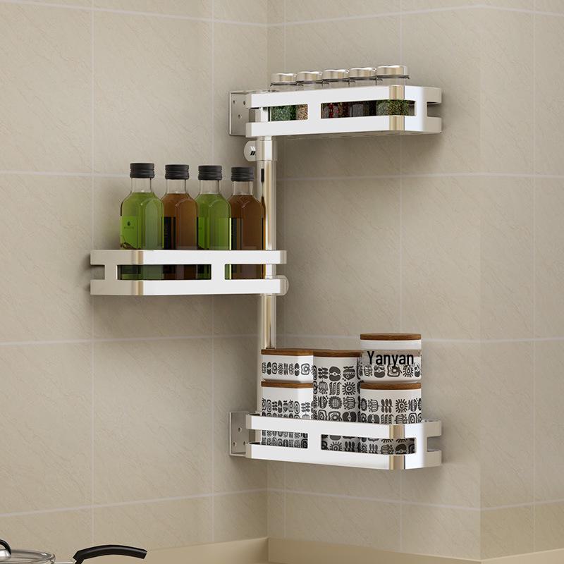 304 Stal nierdzewna Obrotowa Półka Ścienna Do Kuchni i Łazienki Narożna