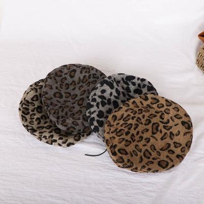 Spring Autumn Korean Version Leopard Print Beret All-Match Octagonal Cap Trendy Pumpkin Cap for Women