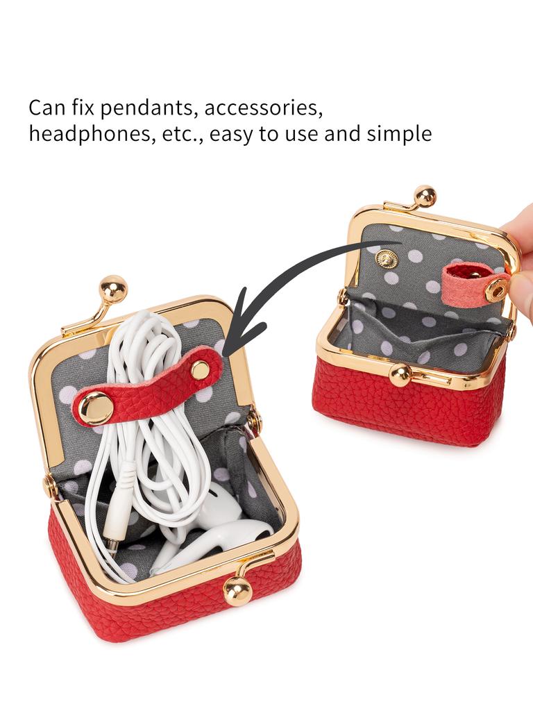 Mini jewelry boxportable solid color coin purse storage boxwith kiss lock travel essential ring box suitable for rings/necklaces