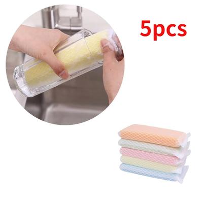 5pcs Net Cleaning Sponge for Dish Cup Bowl