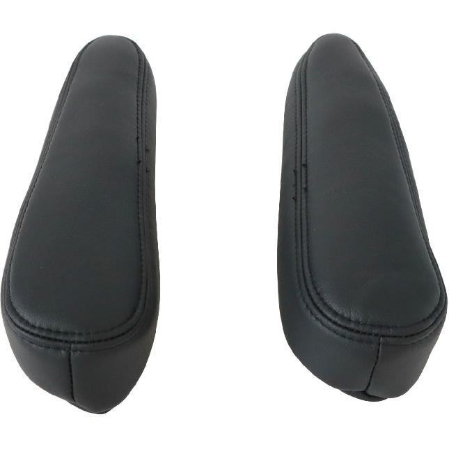 SecosAutoparts 2 Stück Ersatz Leder Mittelkonsole Sitz Armlehne Abdeckung Schwarz Kompatibel mit Infiniti QX56 2004 2005 2006 2007 2008 2009 2010