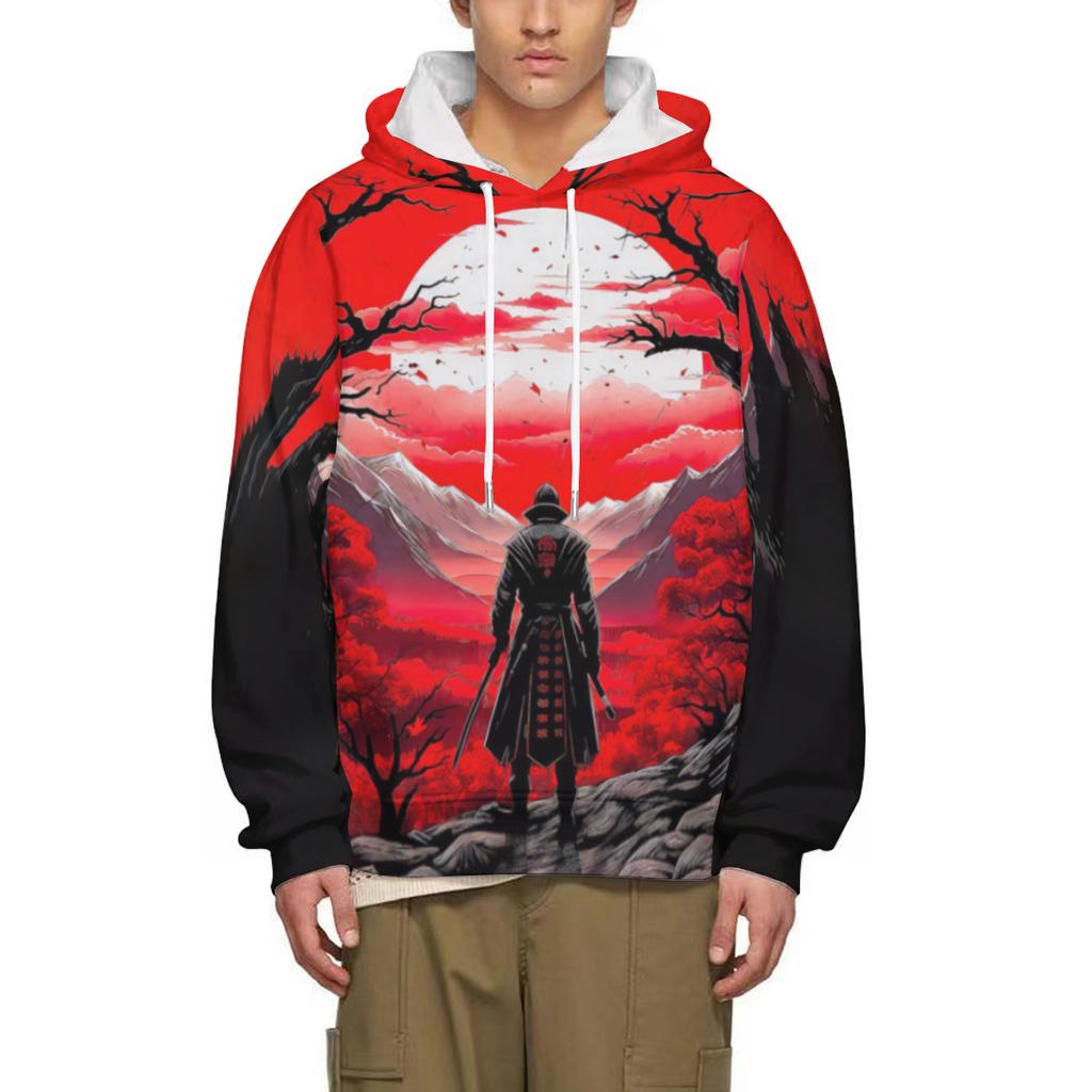 Vintage Japanese Samurai 3D Printed Hoodie Harajuku Male Sweatshirt Y2k Men Street Hip Hop Pullover