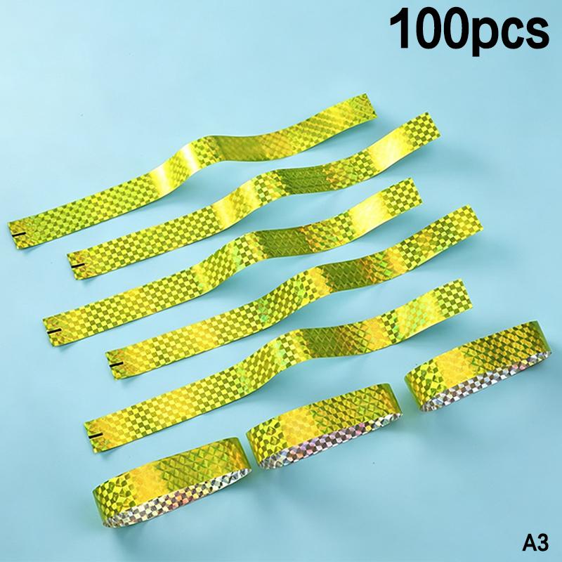 100Pcs Holographic Vip Wristbands Waterproof And Tear Resistant Design Perfect For Concerts Festivals Parties Events