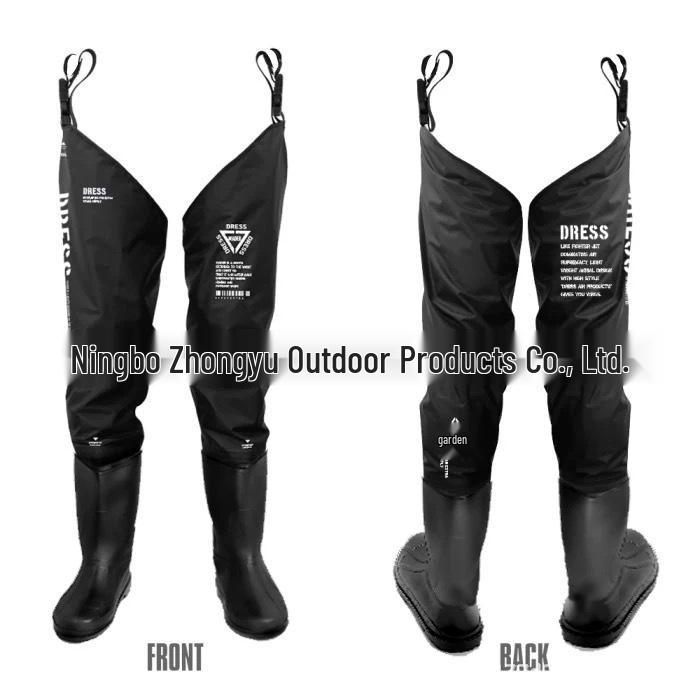 

Нейлоновые вейдерсы Xi Xun до половины тела с утолщенной сеткой и цельнолитыми резиновыми сапогами - Черные Extra Large