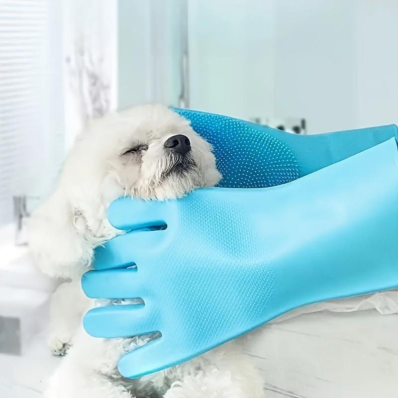 2-in-1 Pet Dog Bath Gloves Pet Silicone Bath Massage Brush Dog Rubbing Bath Supplies