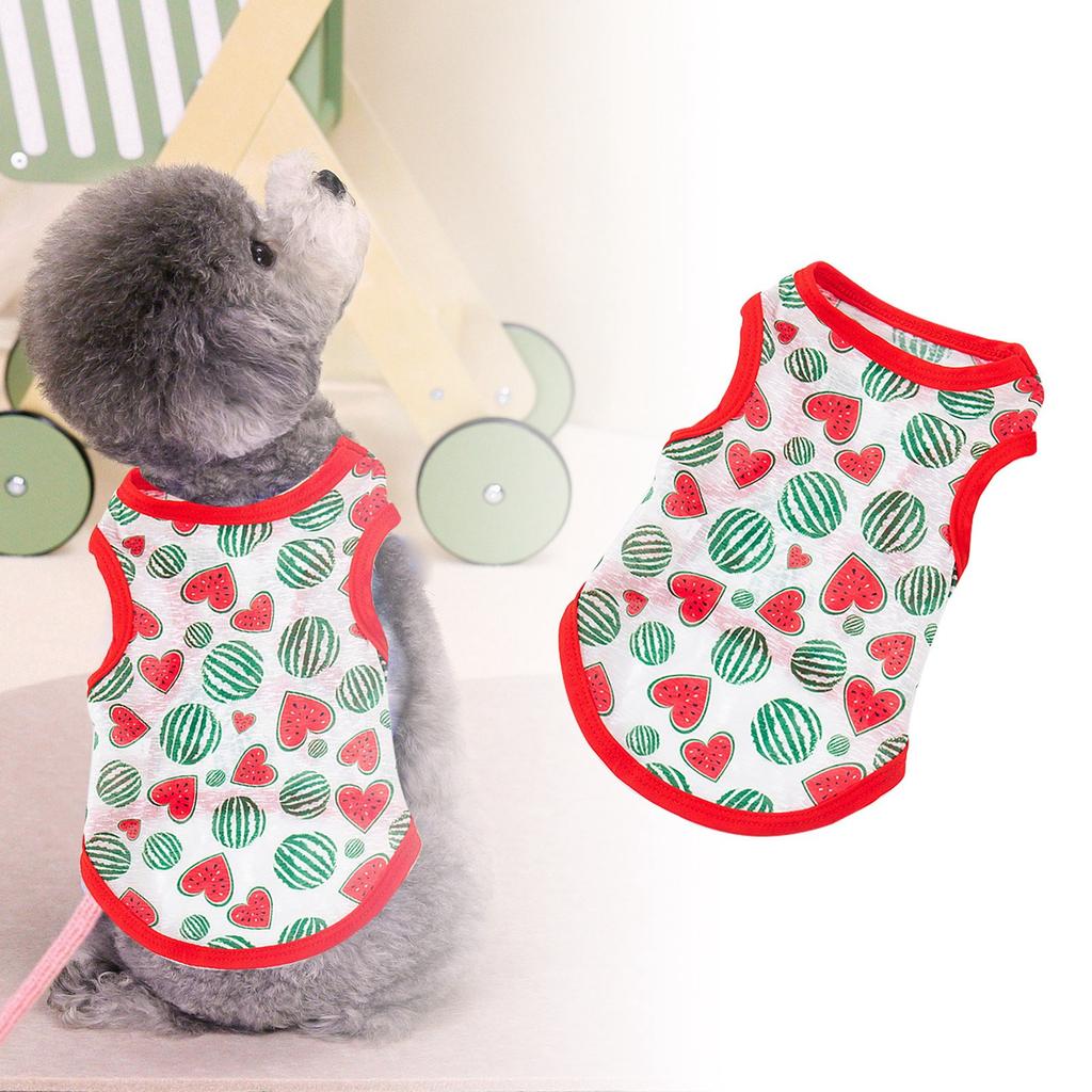 Pet Clothes Cat Summer Mesh Vest Clothing Comfortable Clothes For Cat And Small Dog Fruit Pattern Printed Cartoon Cute Cloth
