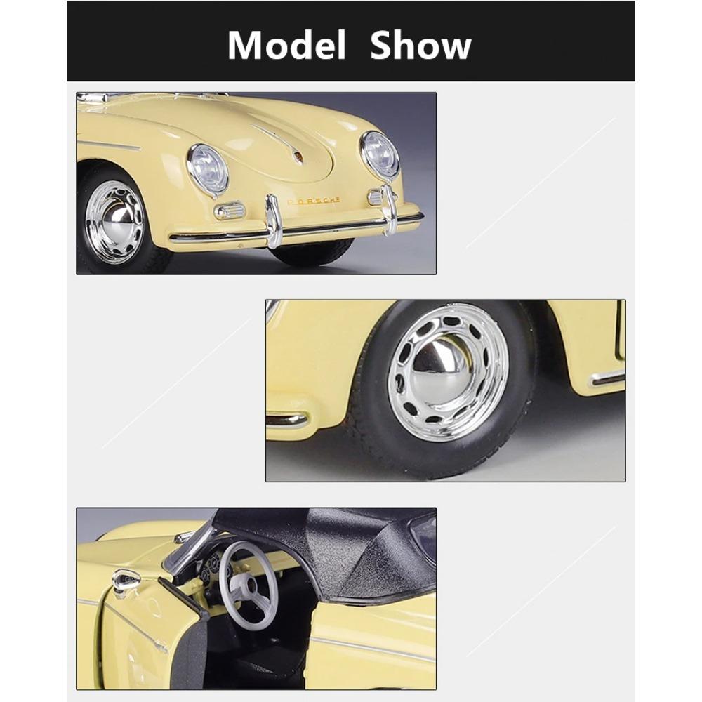 Welly 1/24 Porsche 356A Speedster 1600 Super Alloy Sports Car Model Diecast Metal Racing Car Model Simulation Childrens Toy Gift