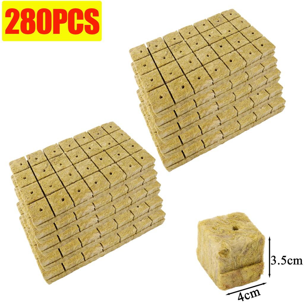 28/600pcs Stonewool Hydroponic Grow Media Cubes Plant Cube Soilless Substrate Seeded Rockwool Plug Seedling Block Garden Supply