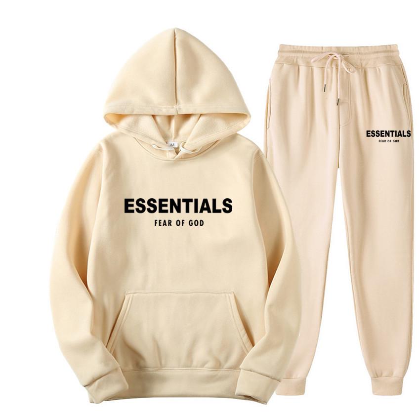 Unisex Heavyweight Letter Print Hoodie Set for Autumn/Winter