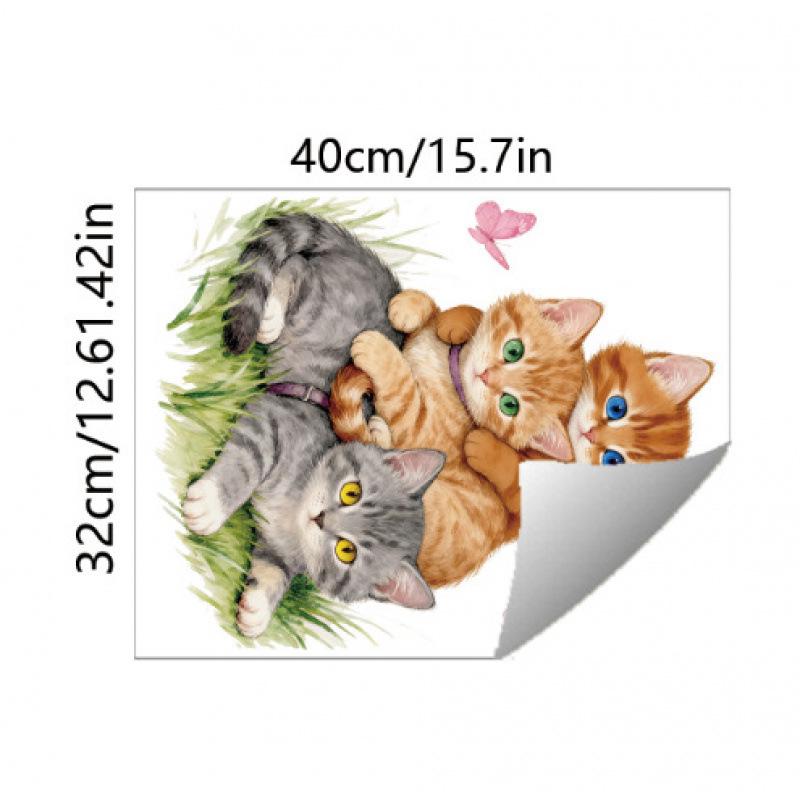 Cute Kittens Block Wall Sticker for Kids' Room and Nursery Decor