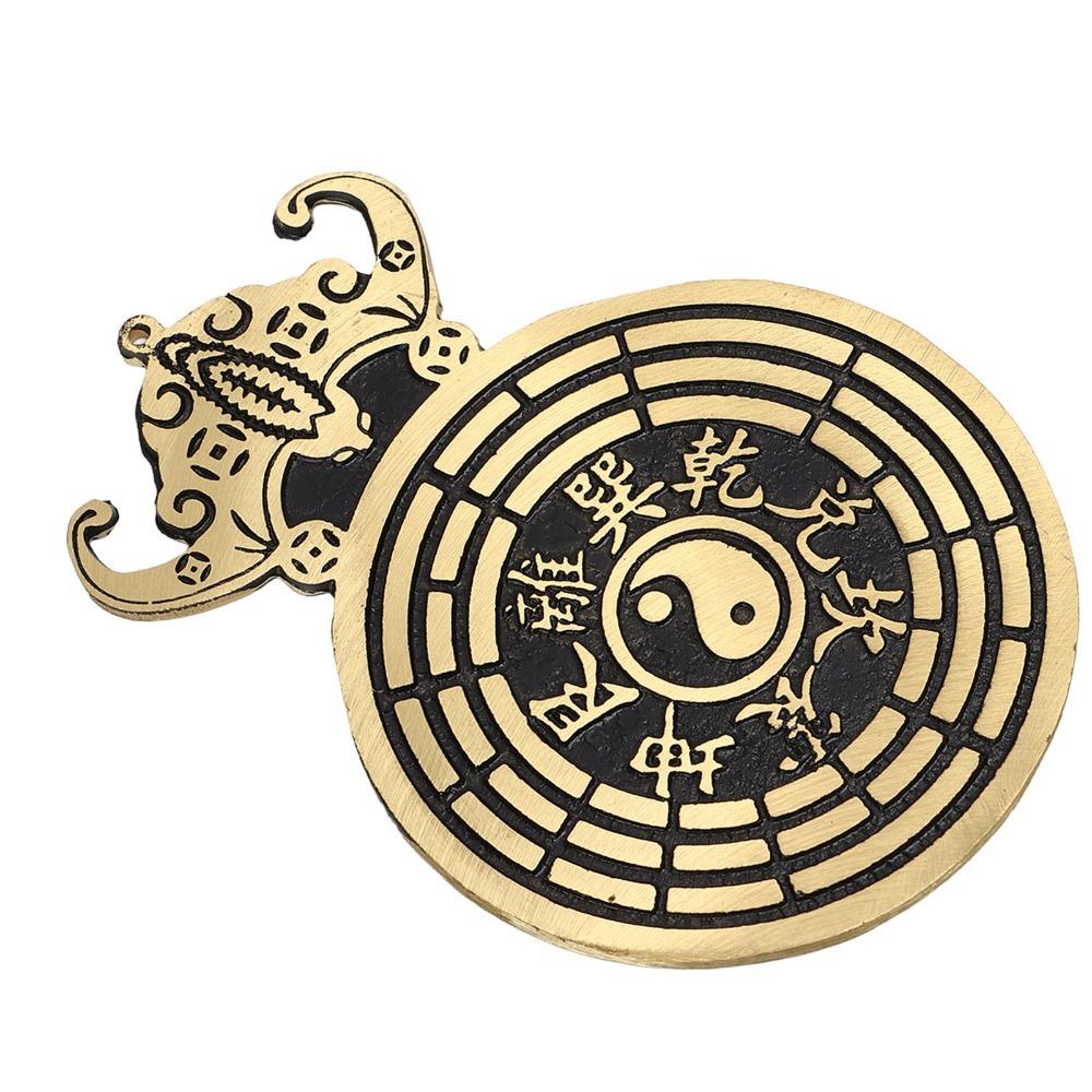 Bat Bagua Pendant Brass Wall Ornament Mirrors Feng Shui Decoration Temple Use