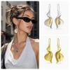 Gold Silver Drop Earrings Lightweight Calla Lily Earrings Fashion Floral Dangle Earrings  Women
