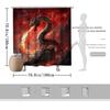 Fire Dragon Shower Curtain – Mythical Red & Black Dragon Breathing Flames On Dark Background, Waterproof Polyester, 72X72Inch