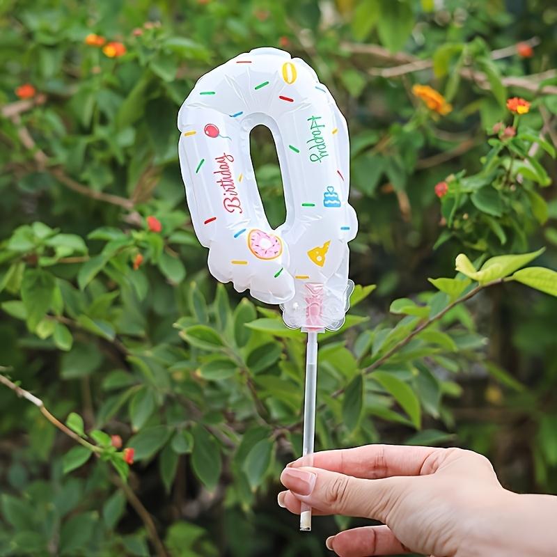 

1pc Cake-Decorated Digital Balloon, for Bathing, Cake Decoration, Birthday Festival Number Flag, Handheld Aluminum Film Balloon Group Number Birthday