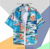 Printed Shirt Men Women Casual Fashion Short Sleeves Shirts Button Lapel Streetwear Oversized Clothing No Pockets