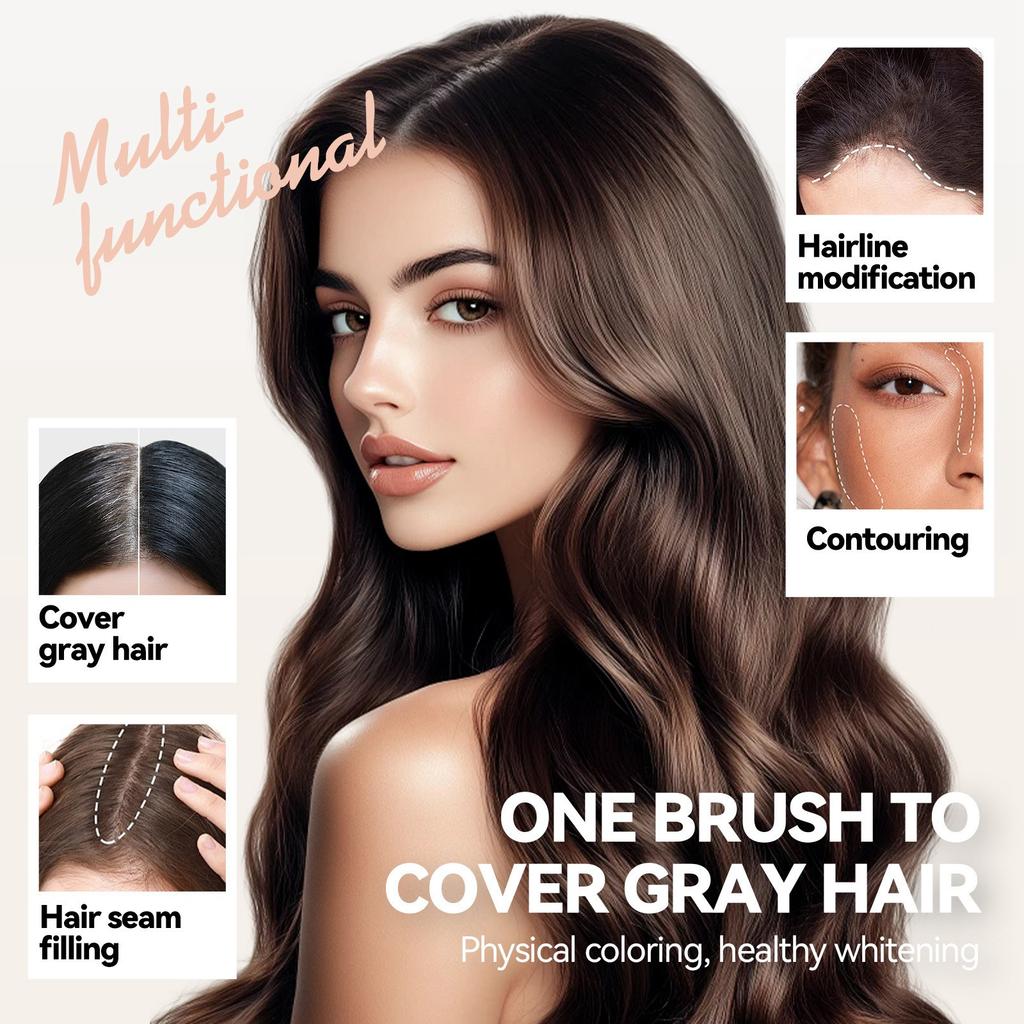 Puder kryjący przedziałek, Puder do stylizacji zwiększający objętość włosów, Puder, Ręczna szczotka do włosów i Kompakty z pudrem do włosów