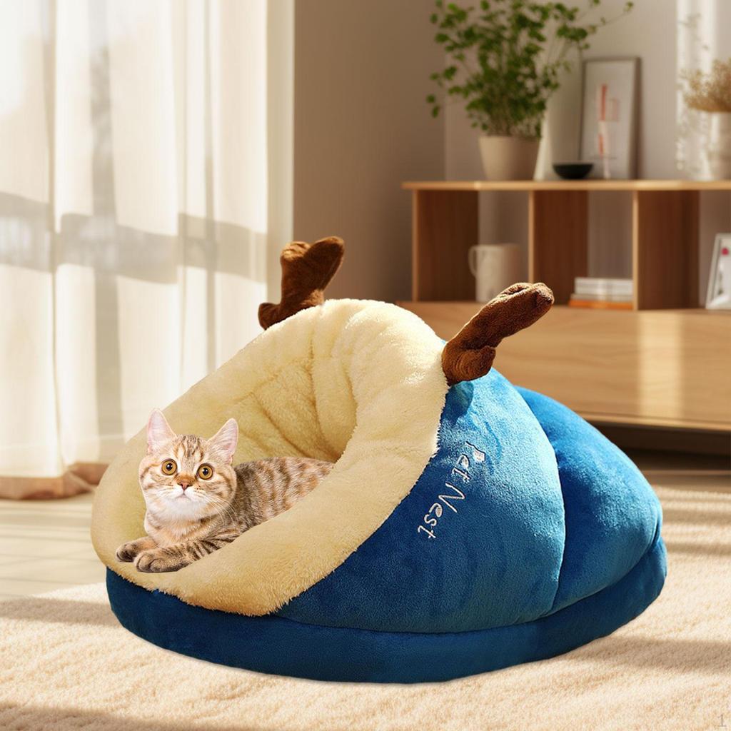 Pat pentru pisici Moale Căldură Casă Confortabilă Peșteră Încântătoare Câine mic de pluș Vizuitoare pentru cadou