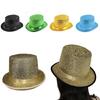Magician Hat Wide Brim Fedora Hat Stage Top Hat Short Brim Flickering Glitter