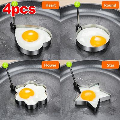 Stainless Steel Fried Egg Mold Heart Pancake Maker Breakfast Baking Omelette Rings Cooking Tools Kitchen Accessories Gadget