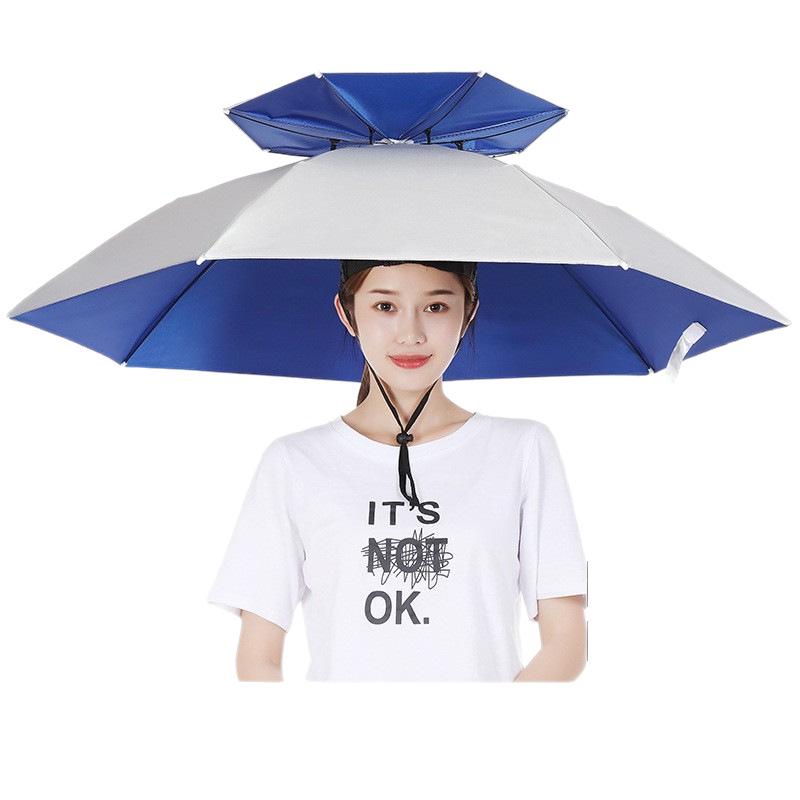 Large Sunshade and Rain Umbrella Hat: Head-Mounted, Fishing, Tea Picking, and Sun Protection Cap