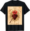 BEGRÄNSAD Vintage Ljus Heliga Hjärtat av Jesus Katolsk Konst Traditionell T-shirt