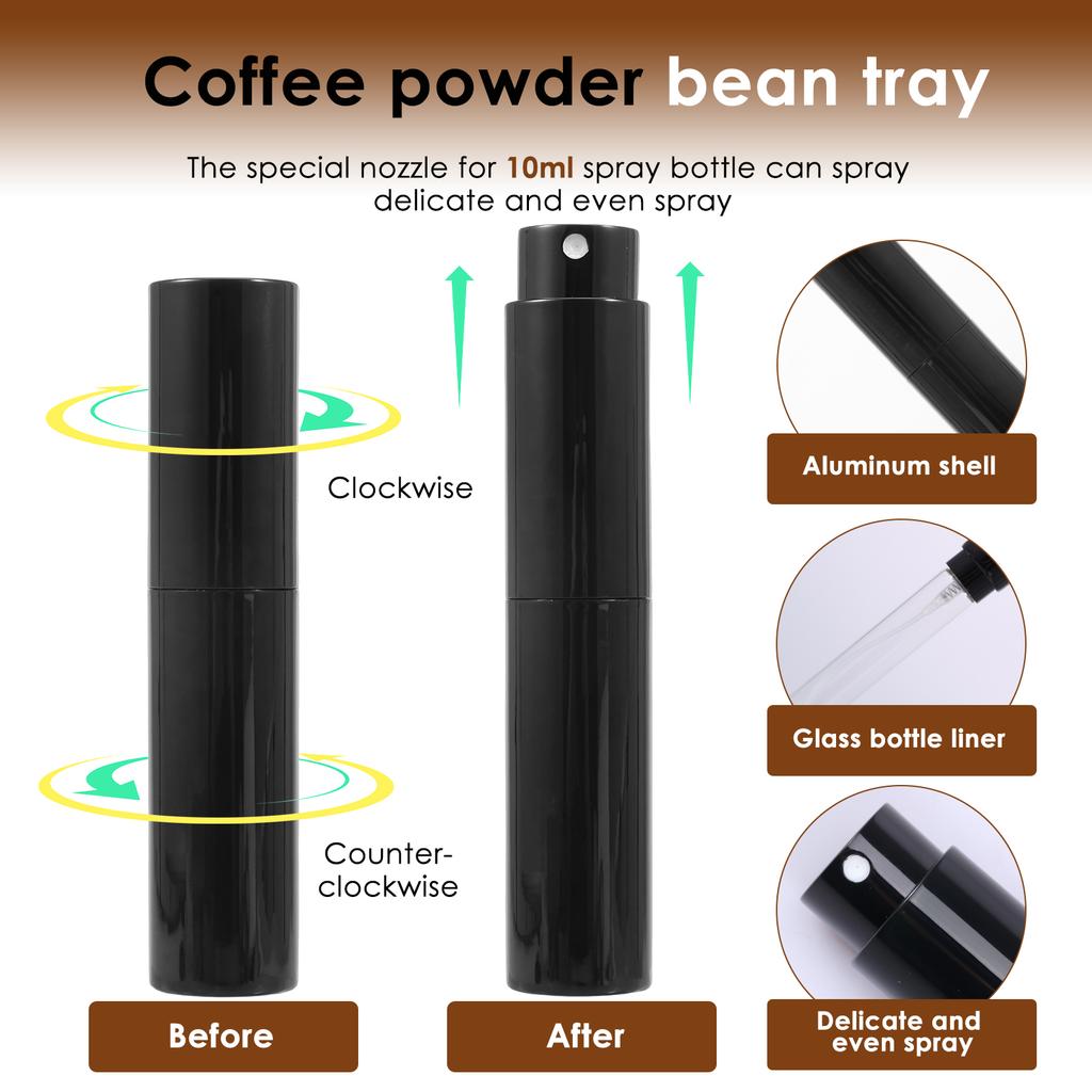 Walnut Wood Coffee Bean Dosing Cup and Spray Bottle Set Enduring Caffeine Dosing Mug Delicate Coffee Dispensing Cup Set for