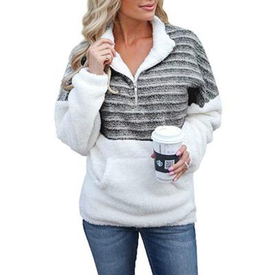 Fashion Women Autumn and Winter Zipper Pullover Top Long Sleeve Sweater Warm Coat Plus Size