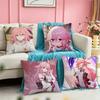 Yae Miko Cute Genshin Impact Pillow Case Square DoubleSided Sofa Cushion Cover Bedroom Bedside Pillow