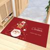 Christmas Santa Reindeer Carpet Mat Rug Snowman Home Decoration Entryway Floor Mat with Merry Christmas Happy New Year Greeting