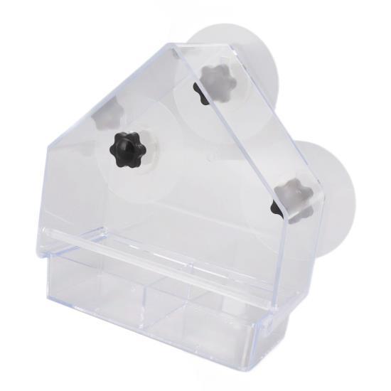 Window Bird Feeder Detachable Tray Transparent Durable Lightweight Birds Feeders with 3 Strong Suction Cups for Home 