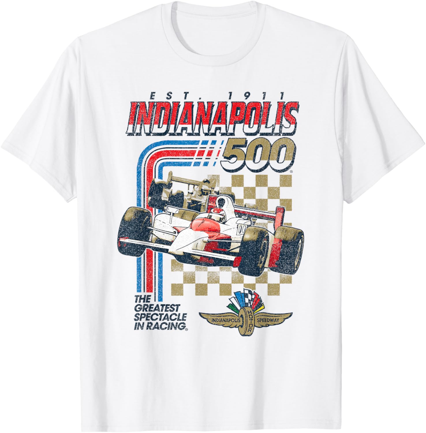 Indy 500 The Greatest Spectacle in Racing EST. 1911 Poster T-Shirt S разноцветный