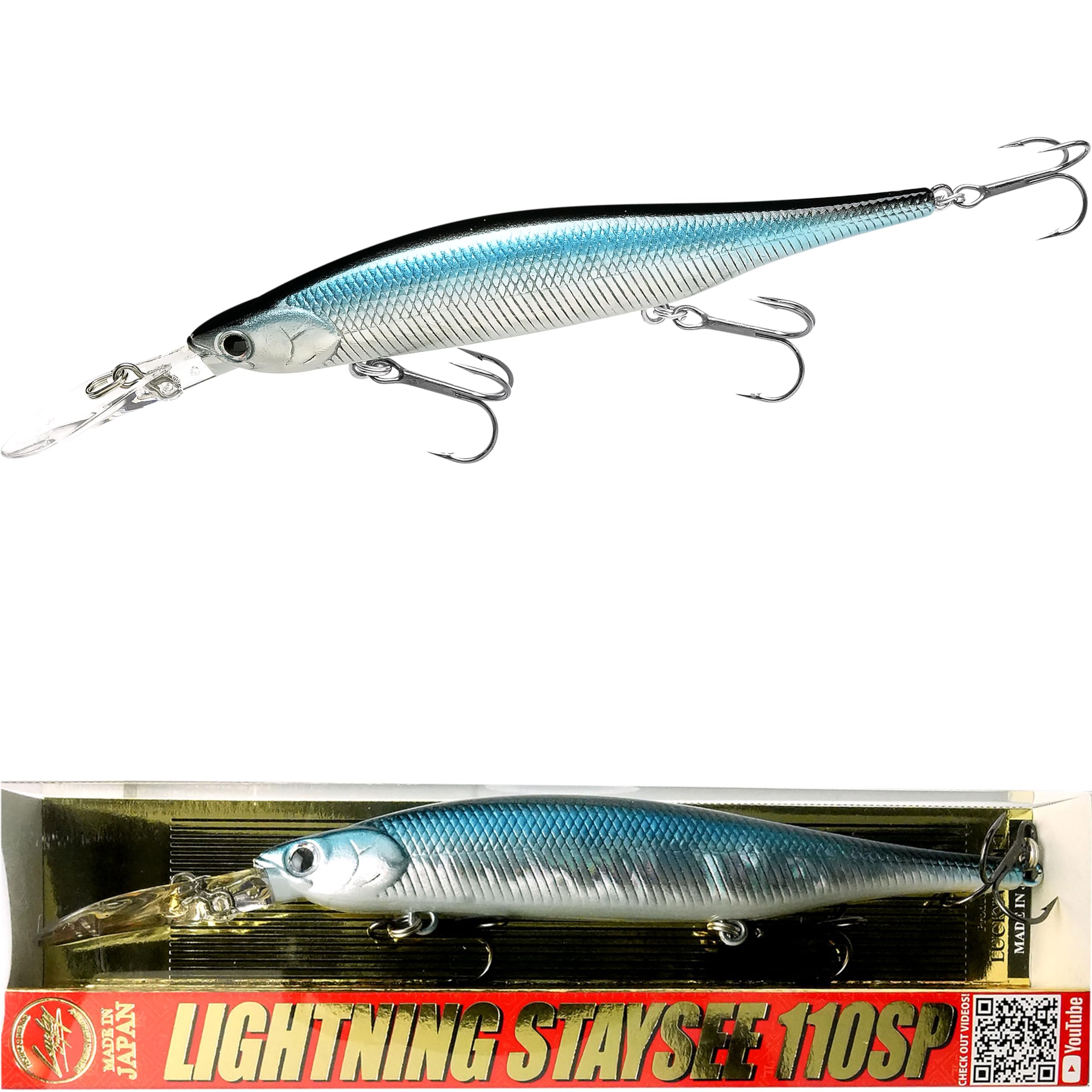 

Lucky Craft USA Lightning Stacy 110SP Fishing Lure Minnow Aurora (052 Black)