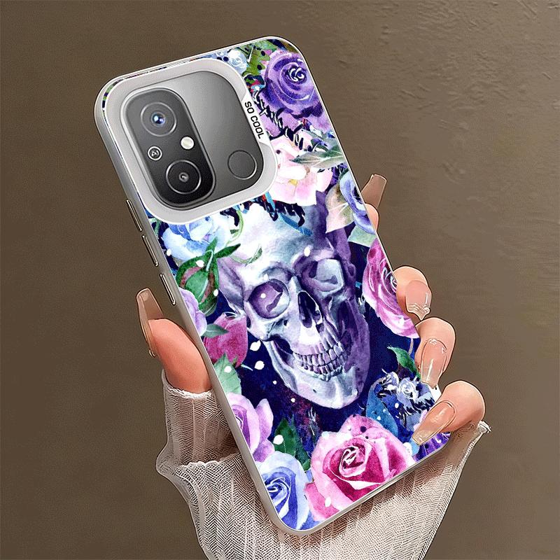 Floral Skull Flower Skeleton Shockproof Phone Case for Xiaomi Poco X7 X6 X5 X3 Pro F7 Ultra M8 Redmi 15C 15 14C 13C 12C 10C 13 1