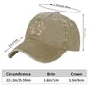 Floral Paw Print Washed Baseball Cap Casual Cotton Curved Brim Dad Hat Unisex Outdoor Adjustable