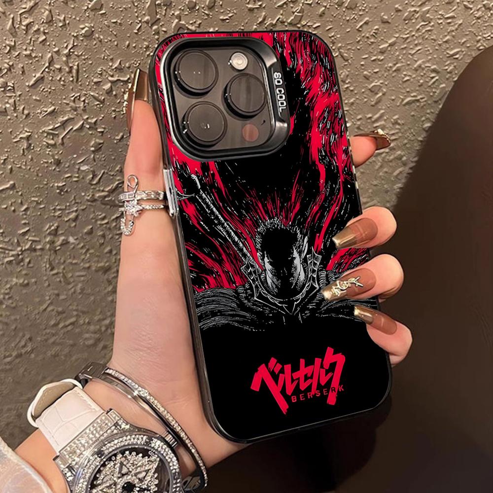 

Anime Berserks Phone Case for iPhone 16 15 14 13 12 11 X XR XS 8 7 Pro Max Plus Colored Translucent Cover Smartphone Cellphones iPhone 7 or 8