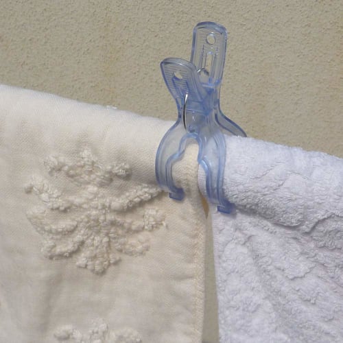 Towa Sangyo CLR Wide Pole Pinch for Laundry and Clothes Drying, Strong Wind Protection, 10-Piece Set, Durable Polycarbonate, Secure Clamp, Powerful Sp