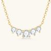 Collana con Moissanite Sorriso Stile Fatato Unico Argento Sterling 925 Catena Clavicola D VVS1 Gioielli Moda Delicati