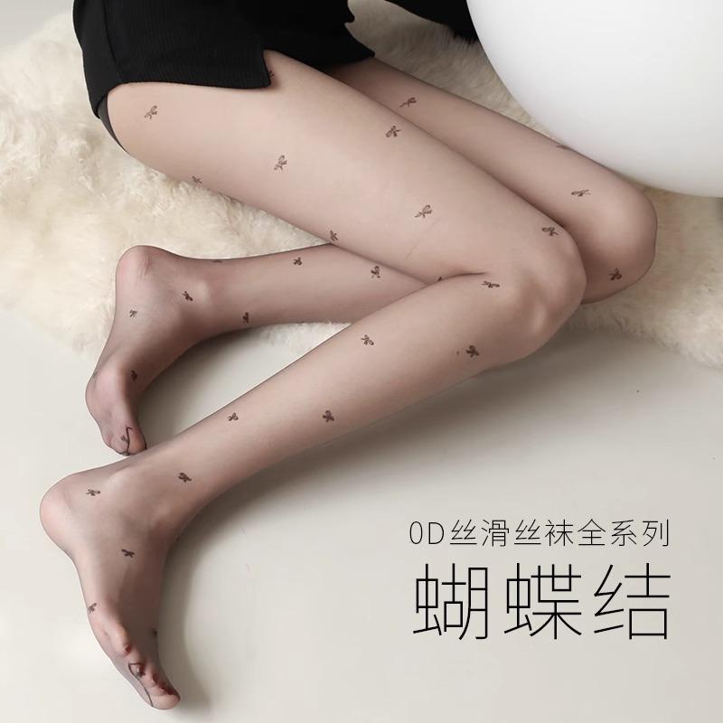 [0D Polka Dots] Stockings Summer Ultra-Thin Anti-Hook Jumpsuits Air Black Silky 0D Polka Dot Black Silk