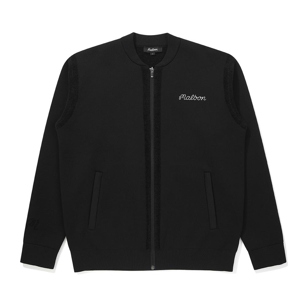 MALBON GOLF Chenille Full-Zip Knit Jacket Black (Man)