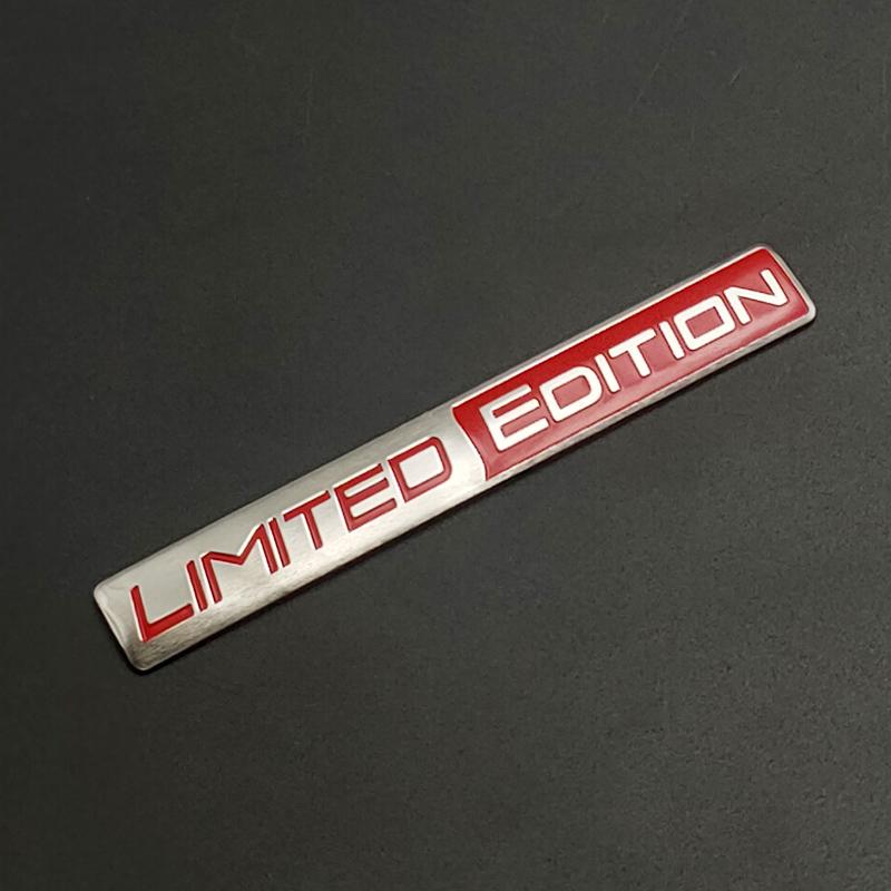 3D Chrome Red Black Aluminum LIMITED EDITION Emblem Badge Car Stickers Motorcycle Decal Accessories Silver Red