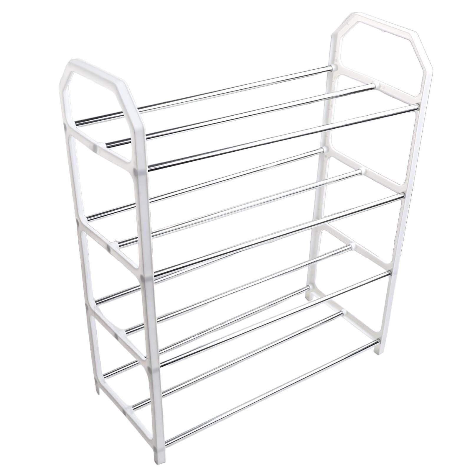 

4-layer Metal Shoe Rack Easy Assembly Shoe Rack Space-saving белый