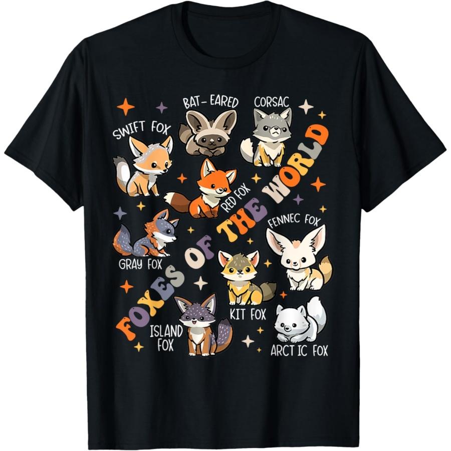 Ретро Гроуви Лисы Мира Забавная Лиса Животное Образовательная Футболка S