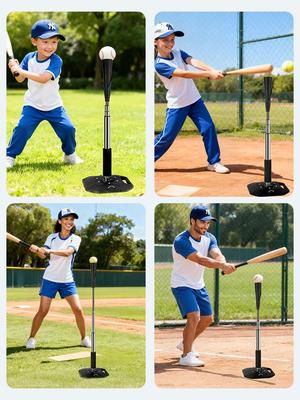 Robustes Baseball-Schlag-Tee mit Edelstahl, Eisenplatte und gummibeschichtetem Sockel für Training und Übung.