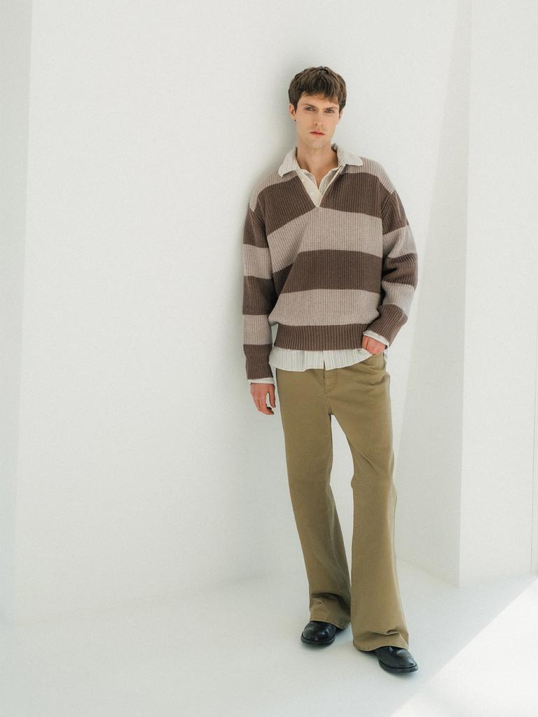 Pokeopeiseu Rugby Sweater Beige/Brown
